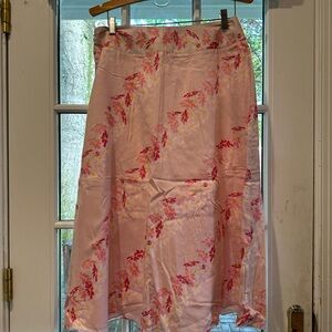 90s Liz Claiborne Pink Floral A-Line Skirt